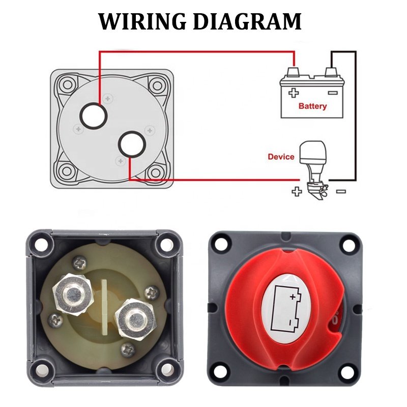 12-48V Battery Disconnected Switch 300A Dual Battery Isolator Main Kill Cut Off On/Off Switch for Truck Auto
