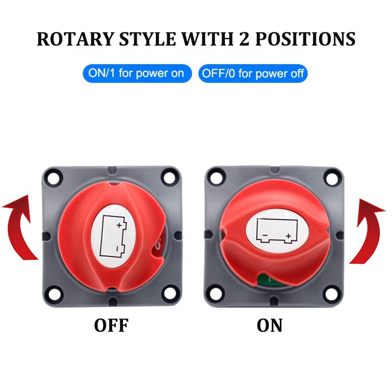 12-48V Battery Disconnected Switch 300A Dual Battery Isolator Main Kill Cut Off On/Off Switch for Truck Auto