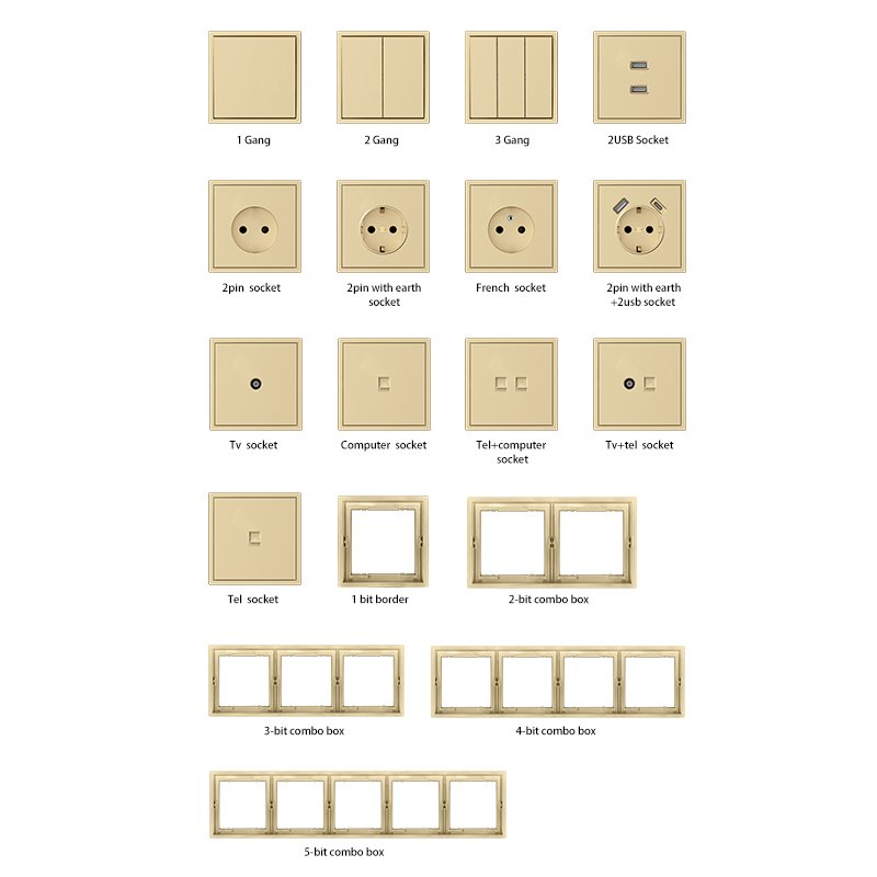 F300 Cote D'Ivoire Mordio EU Standard Electrical Wall Switch Socket And 1 Gang Switch