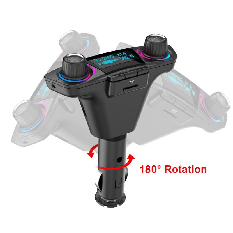 BT06 Multifunction BT Universal FM Transmitter Dual-USB Audio Car MP3 Player Handsfree Support TF Card Quick Charge AUX
