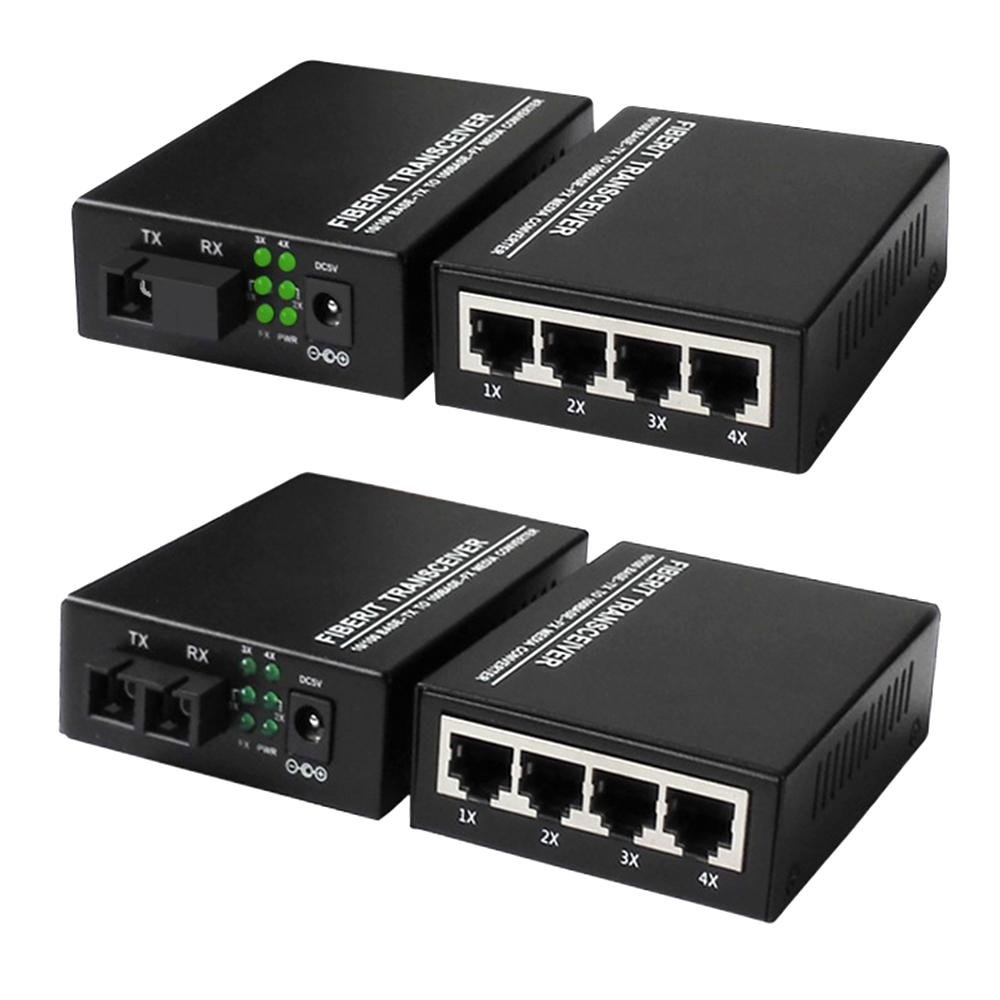 Ethernet Switch Fiber Optic Transceiver 100mbps/Gigabit Network Ethernet Switch Fiber Optical Media Converter Pair