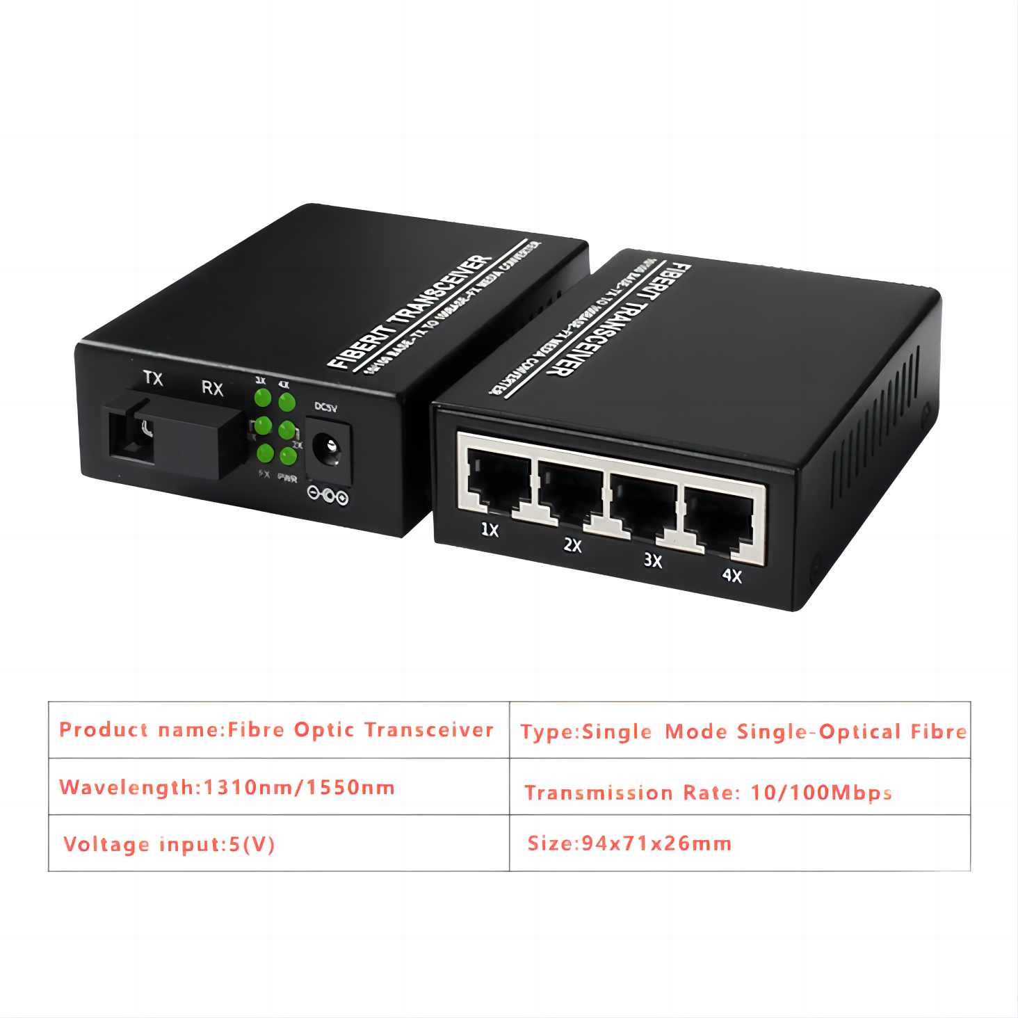 Ethernet Switch Fiber Optic Transceiver 100mbps/Gigabit Network Ethernet Switch Fiber Optical Media Converter Pair