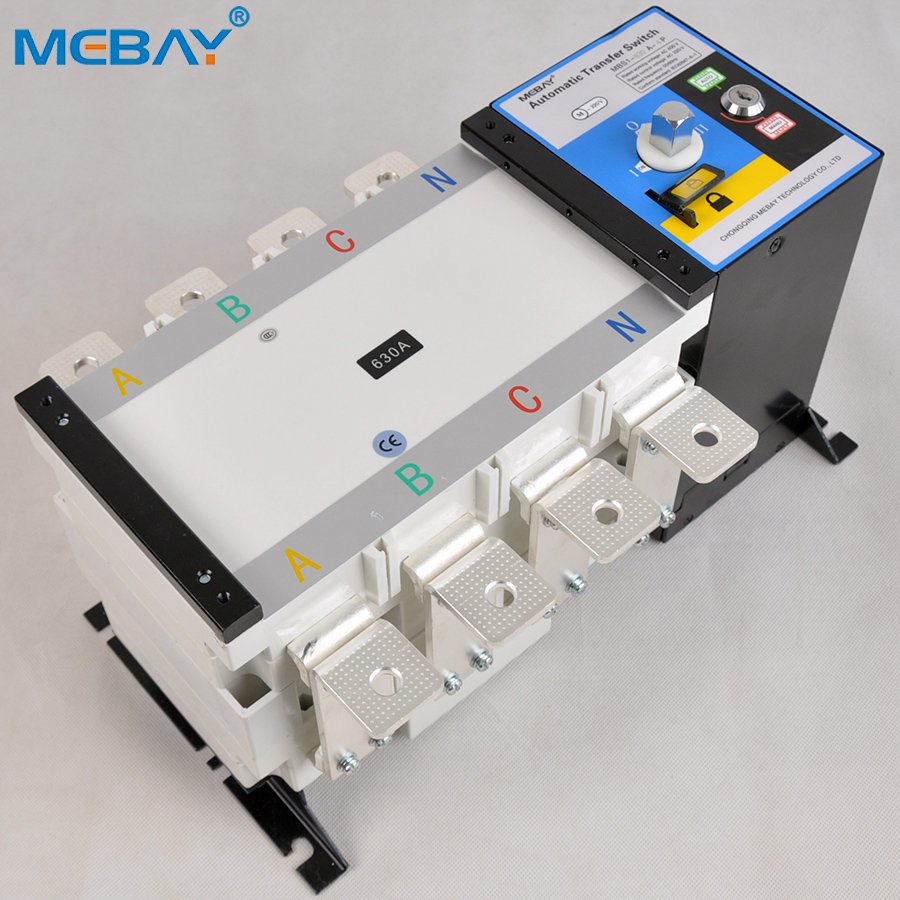 MEBAY Electrical ATS Automatic Changeover Switches 630A ATS 4P 3 Phase Transfer Switch for Generator