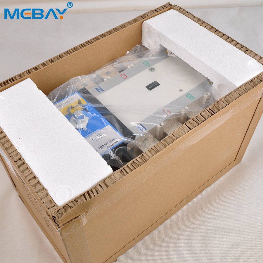 MEBAY Electrical ATS Automatic Changeover Switches 630A ATS 4P 3 Phase Transfer Switch for Generator