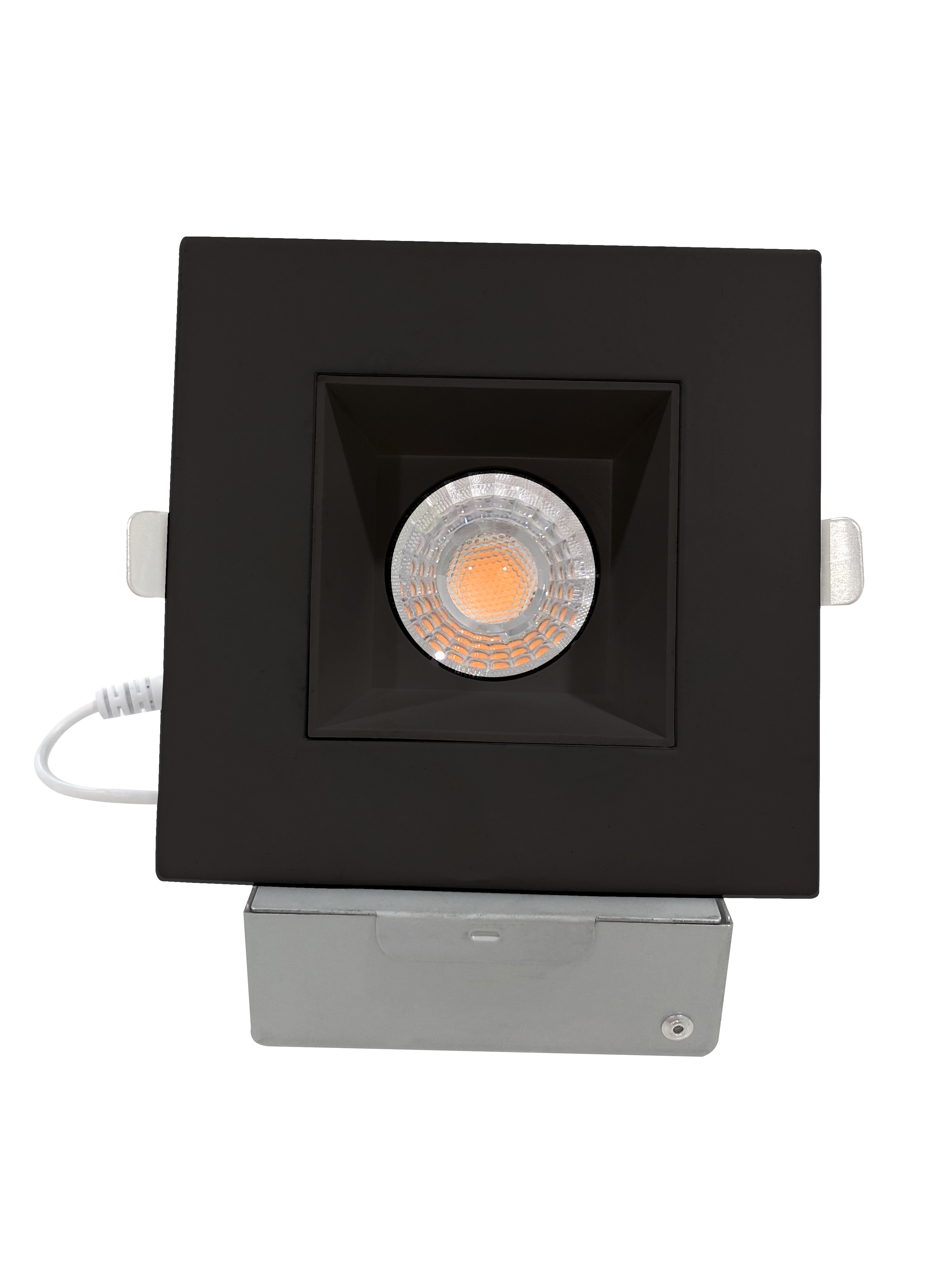 Ultra-Thin 4 Inch 12W 5CCT Recessed Anti-Glare LED Downlight, Canless IC Rated Square Downlight Junction Box Included