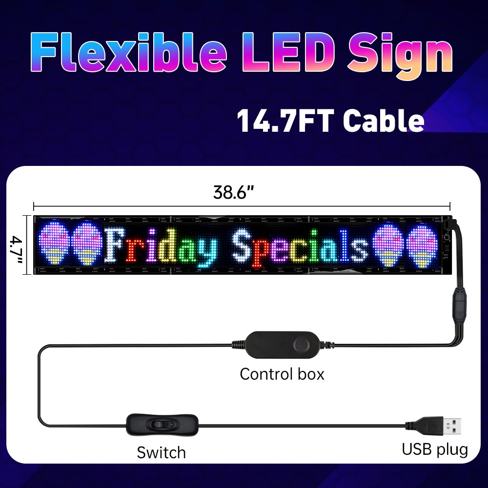 Flexible Soft Board Colorful Light Led Advertising Screen Custom Words Display Panel