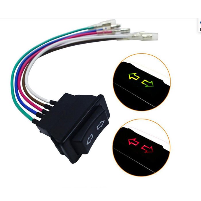 5P Universal Window Switch Double-arrow Led Auto Electric Switch Window Button Switch With Wires