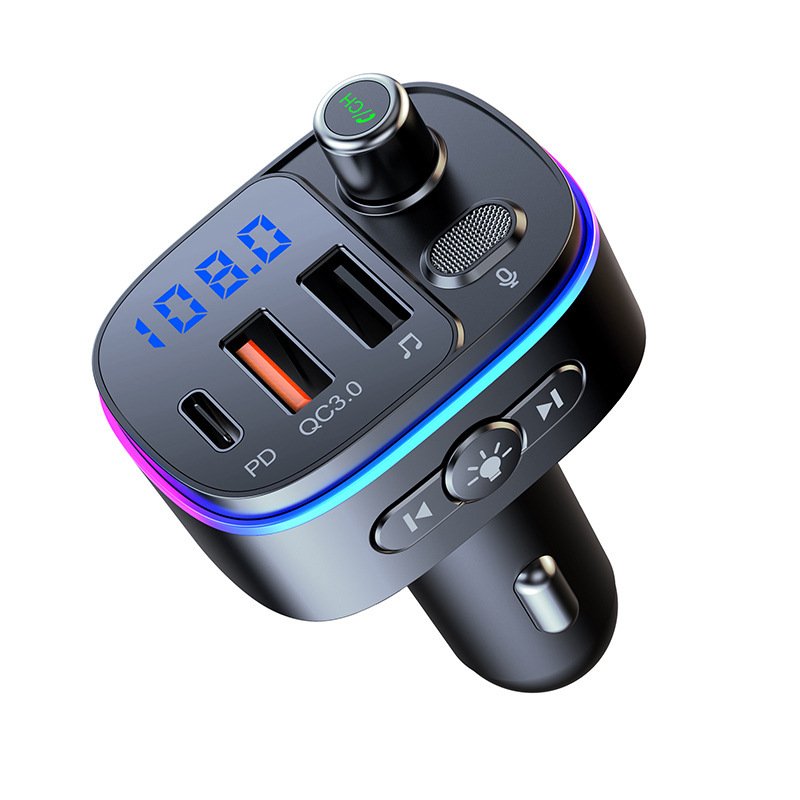 QC3.0 and Type-C PD Fast Charge Handsfree Call Bluetooth USB Car Charger with FM Transmitter