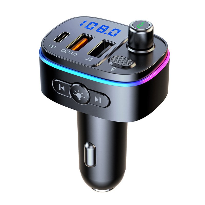 QC3.0 and Type-C PD Fast Charge Handsfree Call Bluetooth USB Car Charger with FM Transmitter