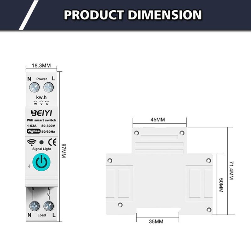 Tuya 1p Mcb Automatic Switch and Wifi Remote ZigBee Smart Life 220v Auto Recloser Mcb Circuit Breaker