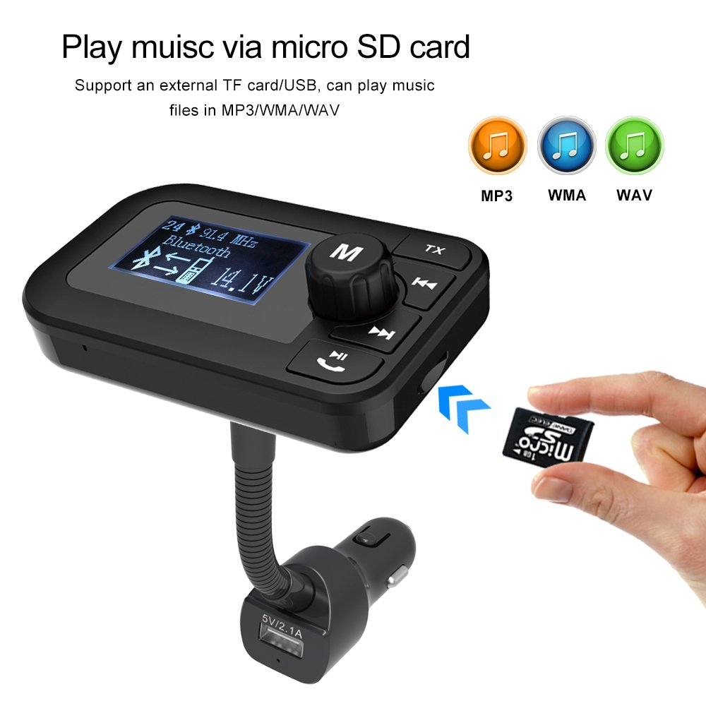 DAB DAB+ Adapter Auto-scan with bluetooth FM Transmitter Bluetooth Hands-free Car Kit with FM Transmitter and 3.1A Car Charger
