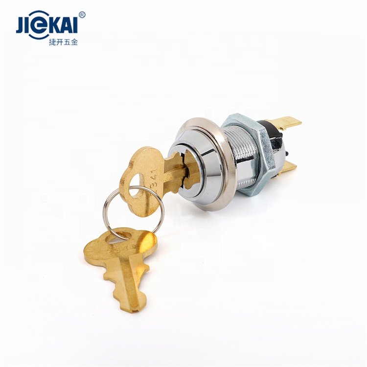 JK201 2341 Key Switch Cash Box Lock SPST Off-ON Keylock Switch for Make Elevator Lock Electrical Tubular Key System