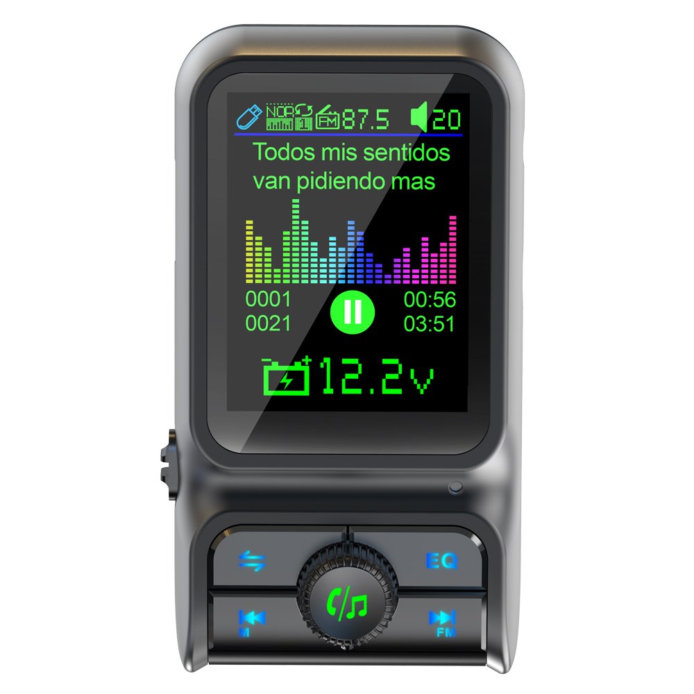 Smart Bluetooth Car Charger PD3.0 QC3.0 EQ Sound FM Transmitter With AUX Colorful Display Windows Car Kit BC85
