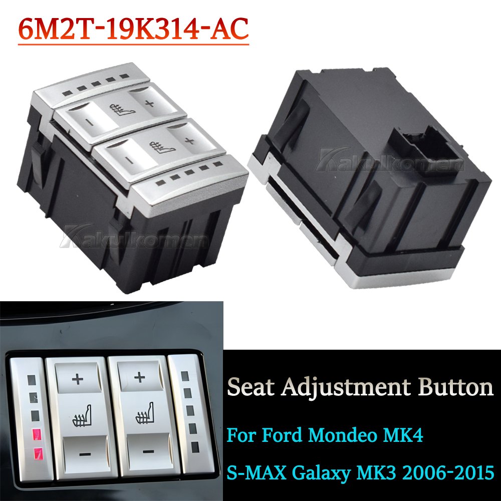 OEM 6M2T-19K314-AC 6M2T19K314AC ABS Seat Heating Button Control Switch Ford S-MAX 2006 -2015 Galaxy MK 3 2006-2015 Mondeo MK 4