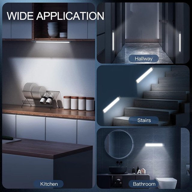 Ultra-Thin Cabinet Closet Light 3 Color Dimmable 5v Usb Rechargeable Kitchen Cabinet Closet Wardrobe Led Motion Sensor Alu Light