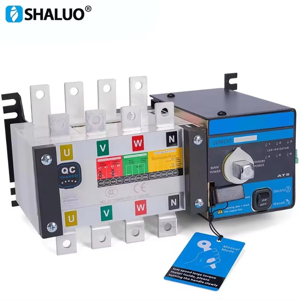 Aisikai 4P 1600A DC ATS Dual Power Automatic Transfer Switch Curcuit Breaker AC Auto Change Over Switch