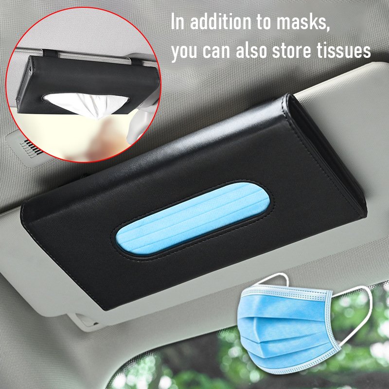 Universal Car Tissue Box and Sun Visor Holder Interior Kits Auto Storage Decoration Accessory Universal Masks Storage Box