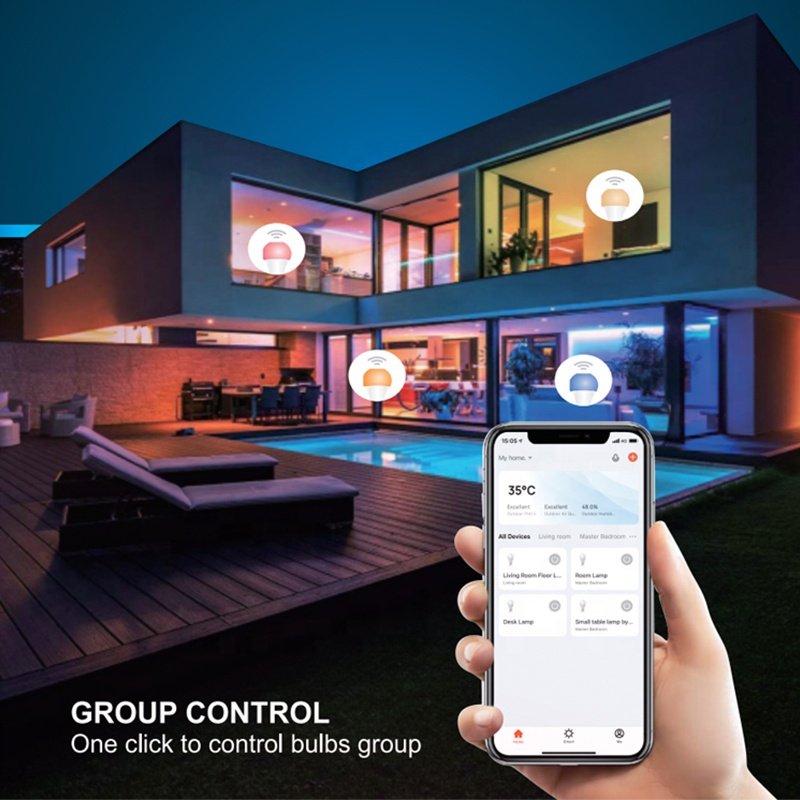 Wholesale App Remote Control Tuya RGBCW Dimming Smart Home Wifi Lighting A60 E27/E26/B22 10W 15W Tuya Wifi Smart Bulb