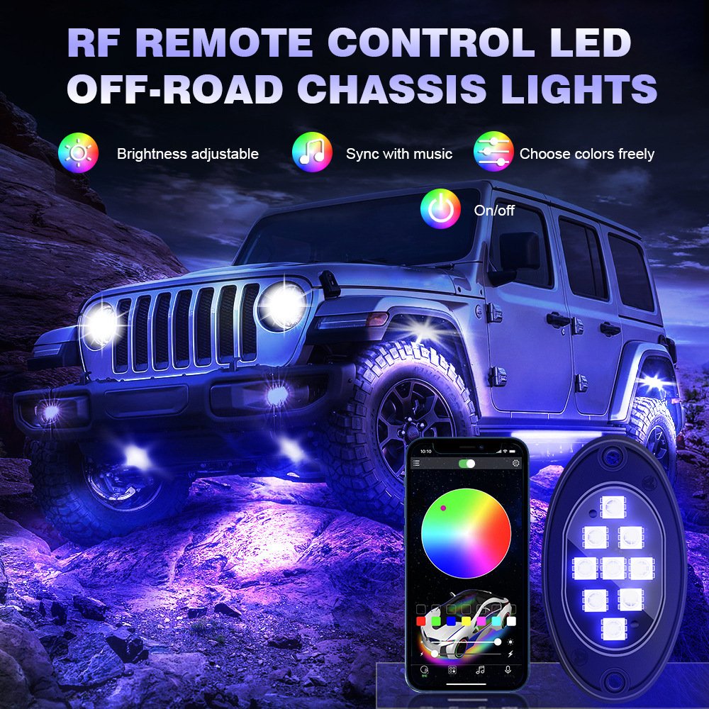 Hot Sale LED Car Chassis Ambient Lamps APP Wireless Remote Control Underbody Glow Rock Light for Off-road Vehicle Trucks