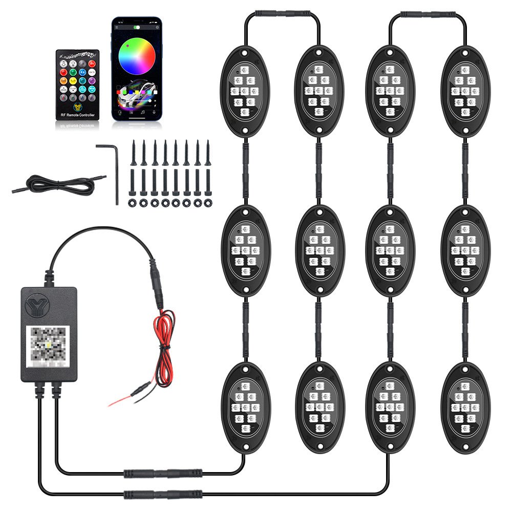 Hot Sale LED Car Chassis Ambient Lamps APP Wireless Remote Control Underbody Glow Rock Light for Off-road Vehicle Trucks