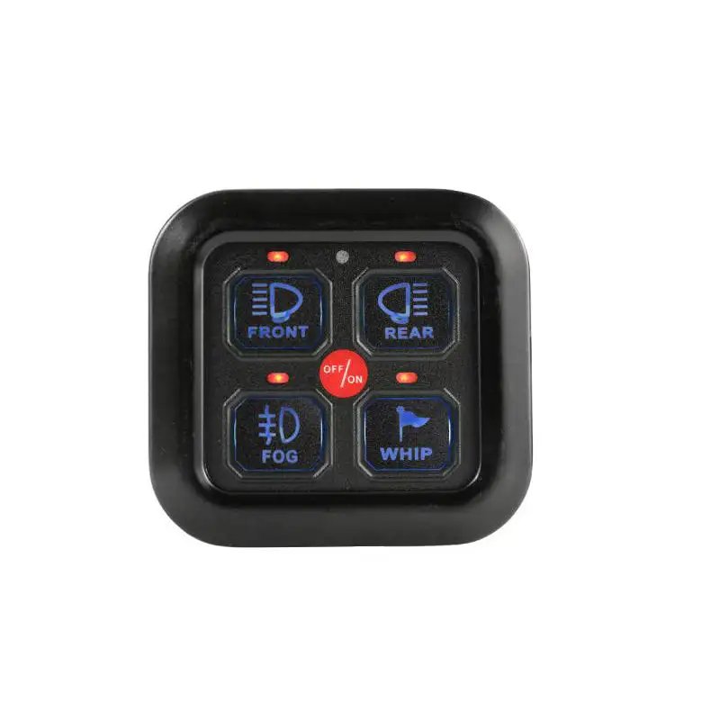 4 Gang Switch Panel with Relays Box Auto Dimmable Backlit Switch Panel 12V Waterproof Off Road Control Panel for Marine UTV Car
