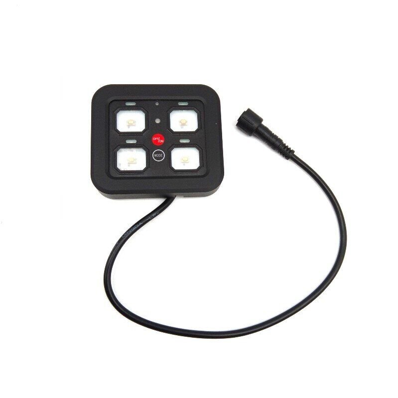 4 Gang Switch Panel with Relays Box Auto Dimmable Backlit Switch Panel 12V Waterproof Off Road Control Panel for Marine UTV Car