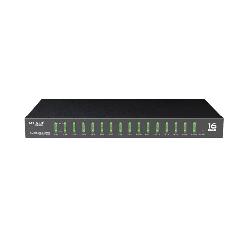 Video 16 Port USB 2.0 VGA KVM Switcher + Cables, MT-VIKI Rackmount VGA USB KVM Switch 16 in 1 Out