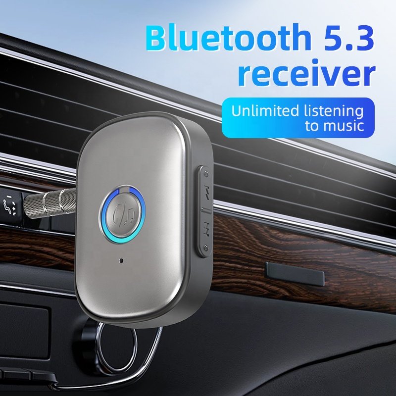 Bluetooth Aux Adapter 3.5mm Jack Car Audio Aux Bluetooth 5.3 Handsfree Kit for Car Receiver Bluetooth Transmitter