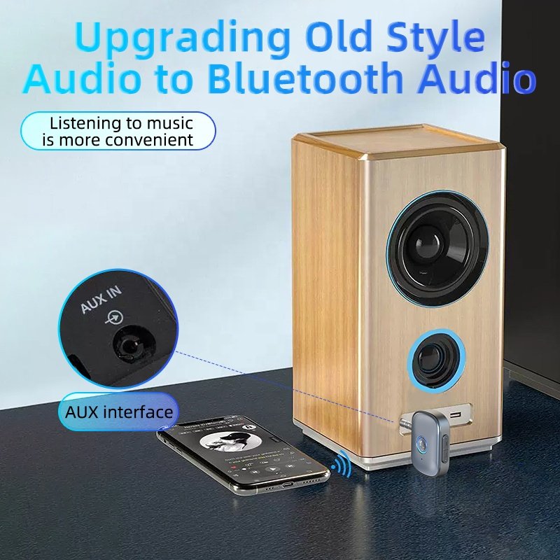 Bluetooth Aux Adapter 3.5mm Jack Car Audio Aux Bluetooth 5.3 Handsfree Kit for Car Receiver Bluetooth Transmitter