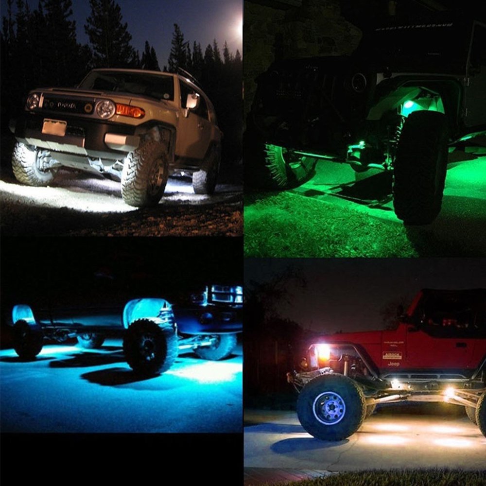 12V RGB LED ROCK LAMP KIT Multiple Lamps Optional RGB LIGHT with Bluetooth Control Strobe Lamp for Jeep Truck UTV SUV ATV