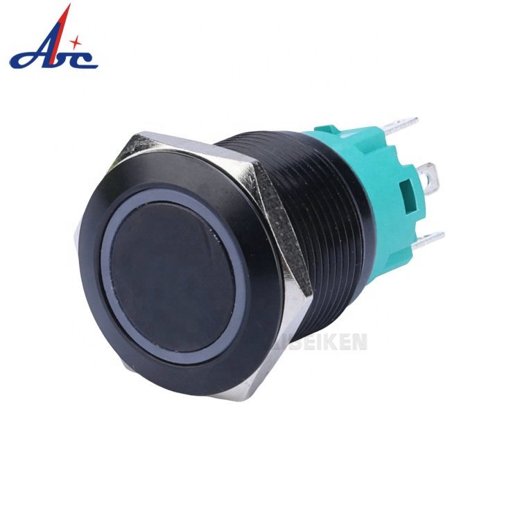 19mm Black 5Pin Auto Momentary 12V 24V 220V LED Illuminated Switch Push Button for Car Motorcycle