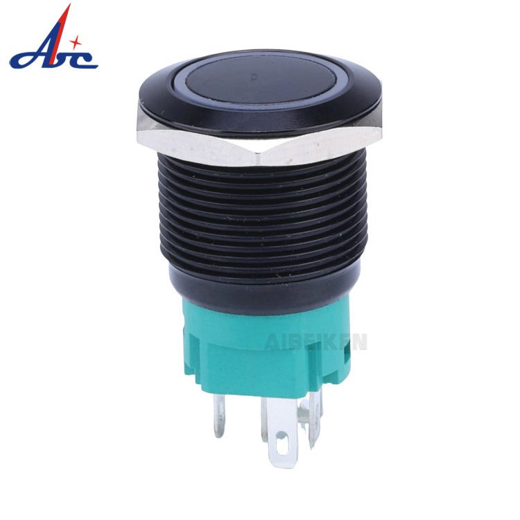 19mm Black 5Pin Auto Momentary 12V 24V 220V LED Illuminated Switch Push Button for Car Motorcycle