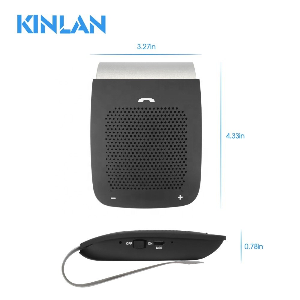 Bluetooth Handsfree Car Kit Wireless Bluetooth Speaker Phone MP3 Music Player Sun Visor Clip Speakerphone with Car Charger