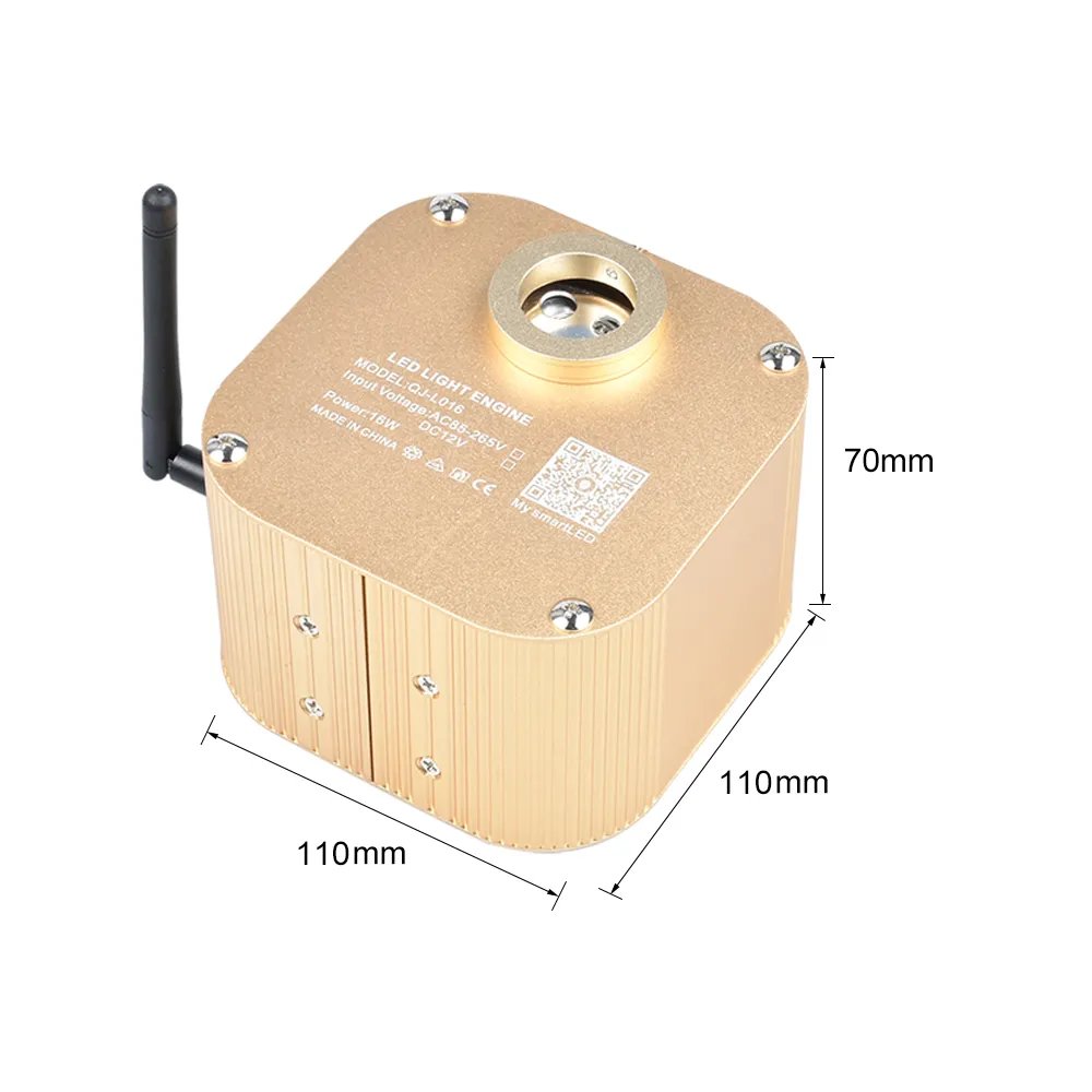 16W Twinkle Sound Mode RGBW Light Source Engine Driver Remote/APP Control Starlight Box Motor for Fiber Optic Star Ceiling