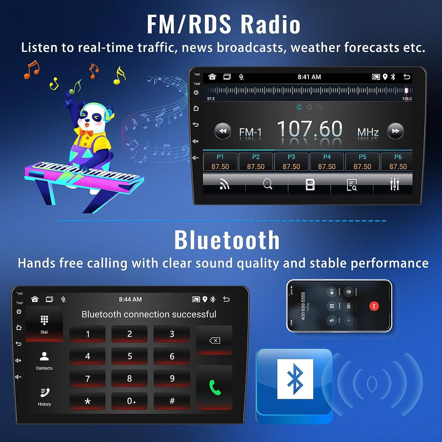 Car Stereo for Chevrolet Silverado 2014-2018,Wireless&Android Auto,10.1"Touch Screen Car Radio/BT FM/RDS WiFi GPS SWC Dual USB