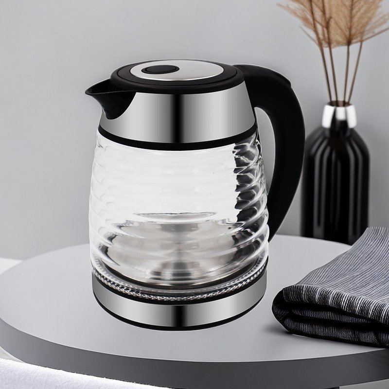 Inner Stainless Steel Lid 2.0L Teapot Glass Electrical Tea Pot Kitchen Boil-Dry Protection Electric Kettle With LED Light