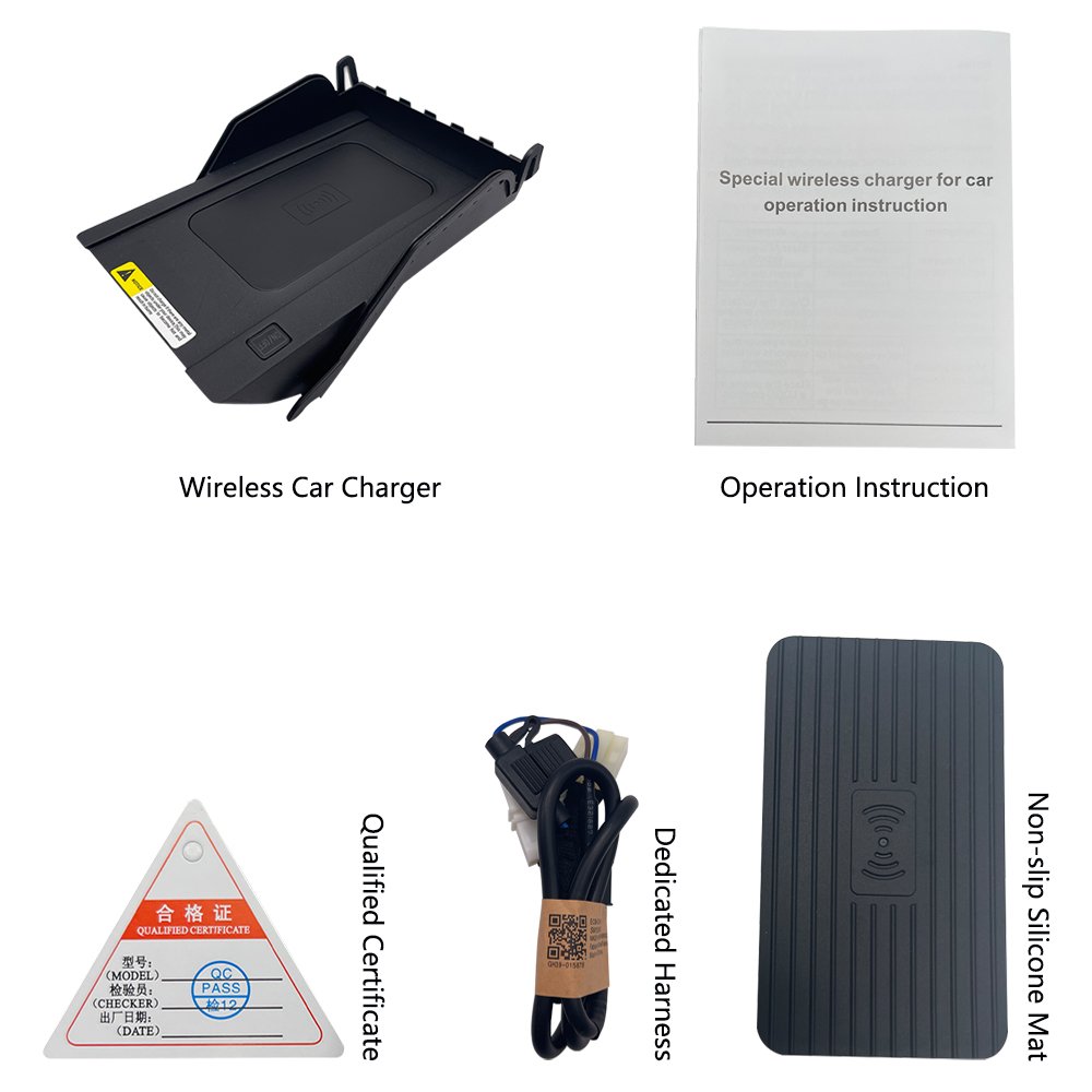 For Skoda Superb 2017-2024 Car Charger Qi Wireless Fast Charging Plate Adapter Cigarette Lighter Auto Interior
