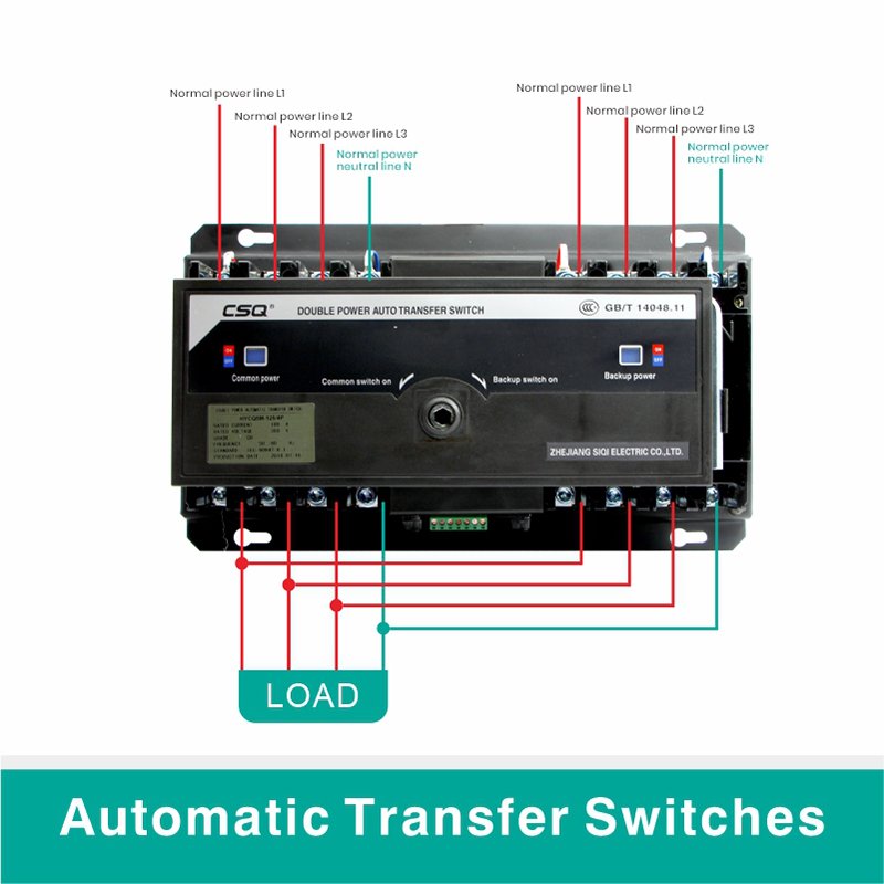 CSQ HYCQ5M Automatic Changeover Switch 3phase 3p 4p 250a 400a 630a 800a ATS Supplier With CB CE ISO CCC
