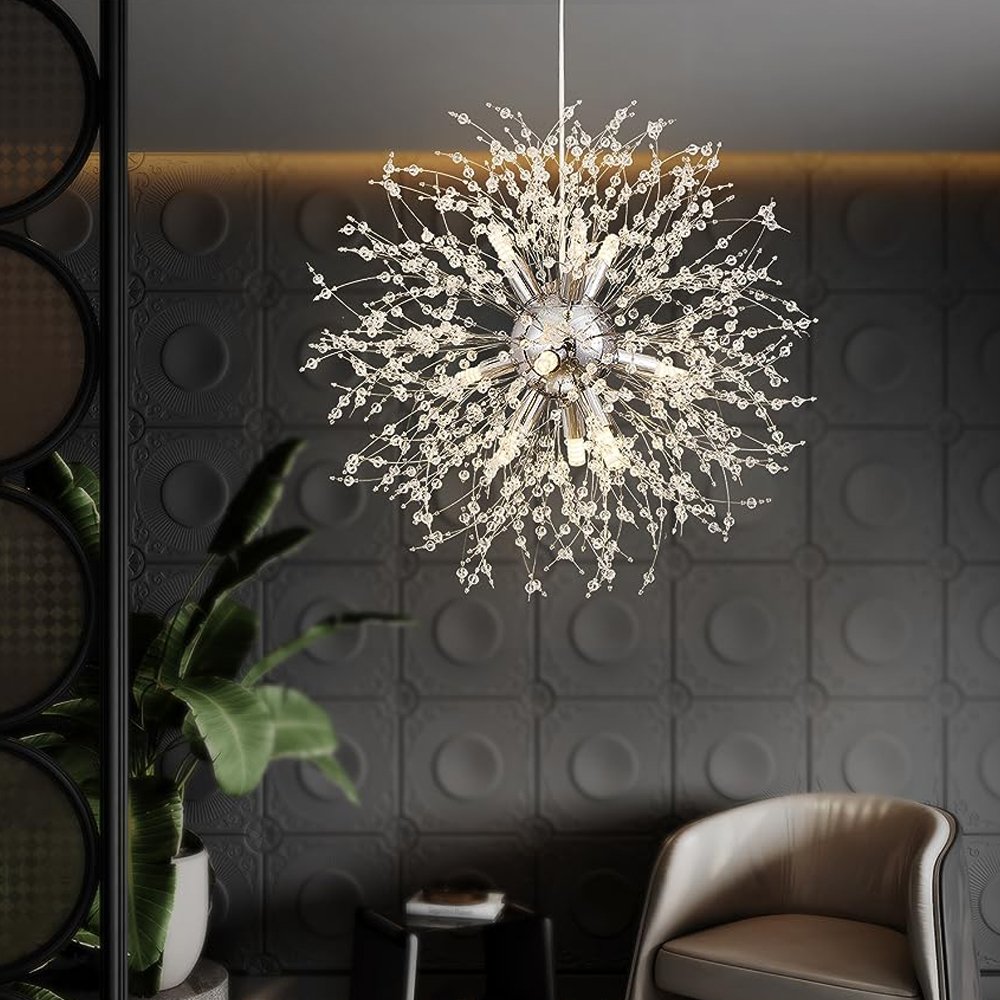 New Design Modern Nordic Decoration Dandelion Crystal Led Pendant Light