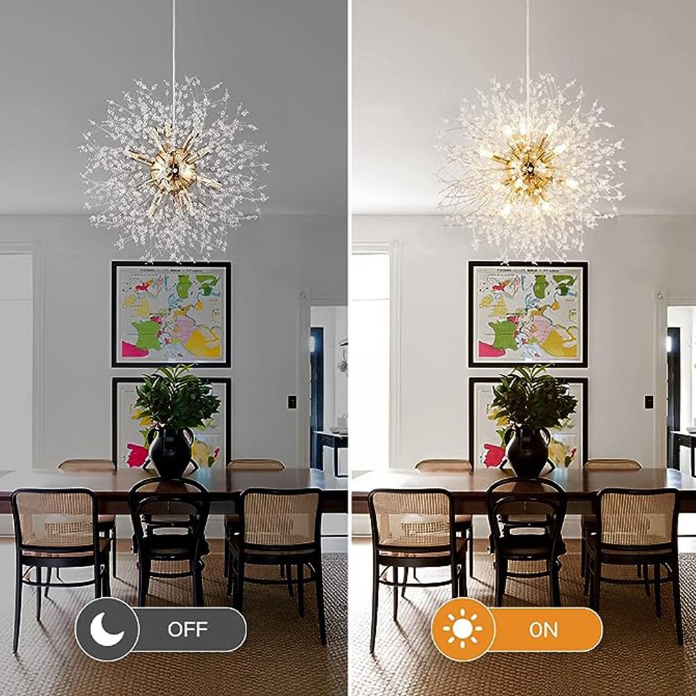 New Design Modern Nordic Decoration Dandelion Crystal Led Pendant Light
