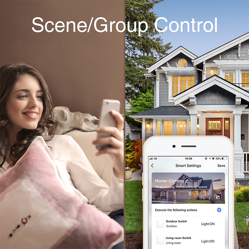 US Small Homekit One Way Retro Light Guide Hotel Tuya Zigbee Smart Wifi Touch Auto Switches Dimmer Switch
