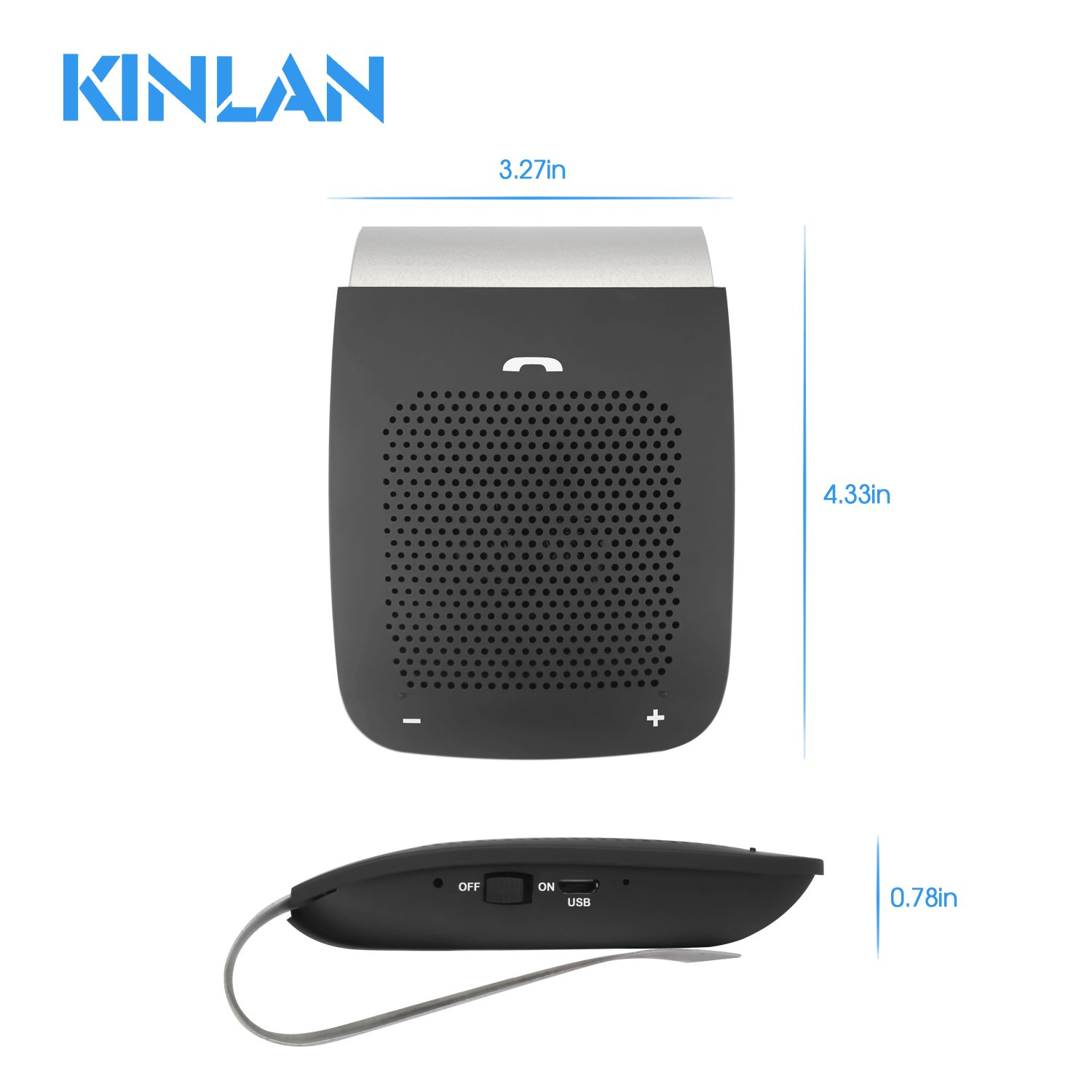 KINLAN Wireless Bluetooth Speaker Bluetooth Car Kit Speakerphone with Microphone Stereo Music Player Bluetooth Speaker