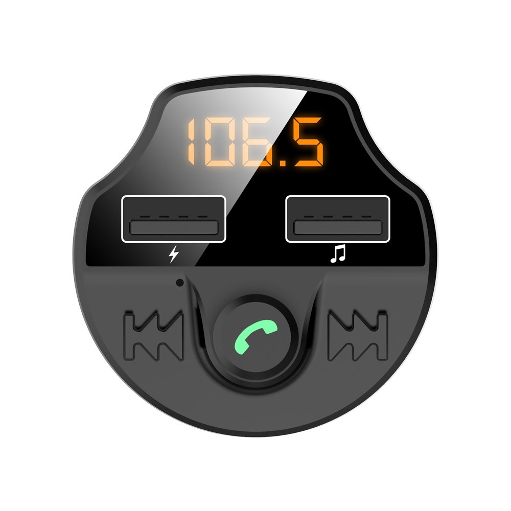 Black Dual Usb Charger Fm Transmitter Car, 2 Usb BlueTooth Car Kit Fm Transmitter