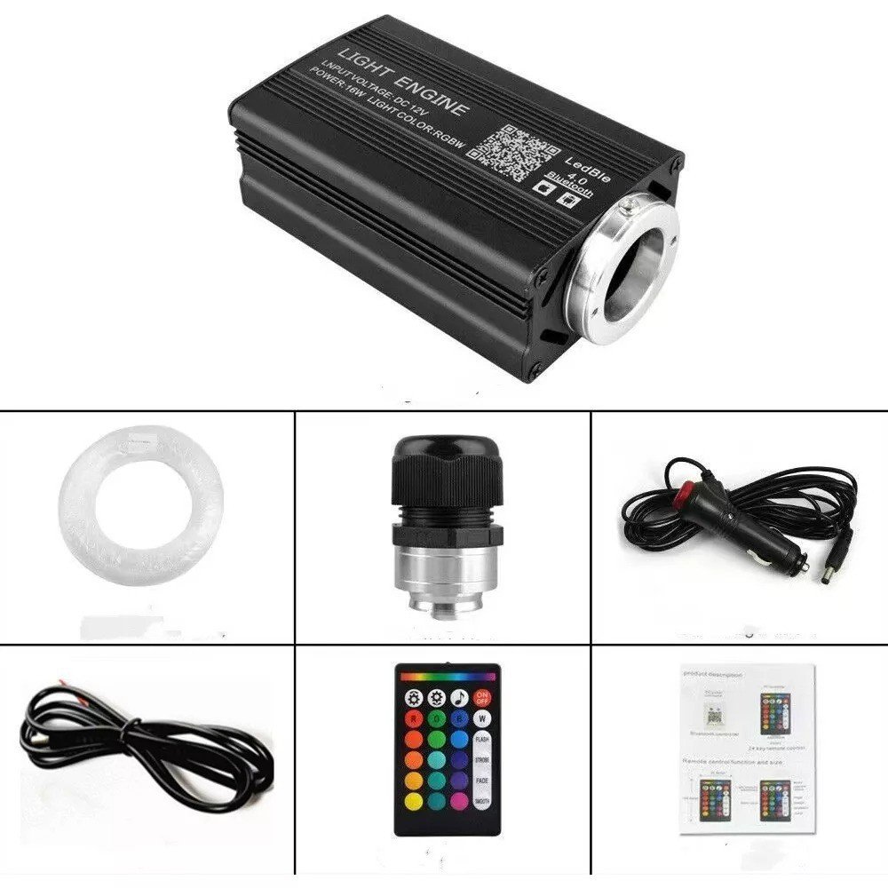 Optical Fiber Car LED Starlight Remote Control Aluminum Body Voice & APP Control Starlight Headliner Kit With Star Effects