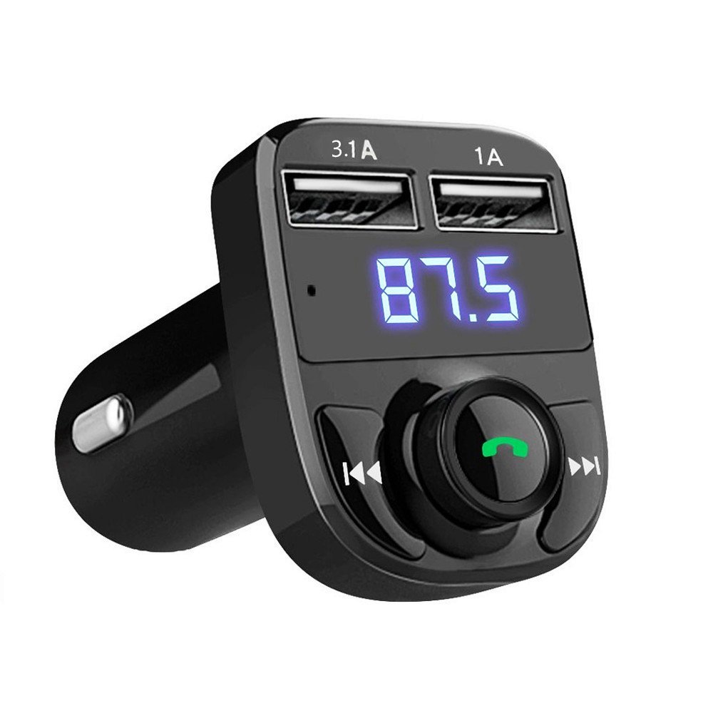 X8 FM Transmitter Aux Modulator Bluetooth Handsfree Car Kit Car Audio MP3 Player with 3.1A Quick Charge Dual USB Car Charger