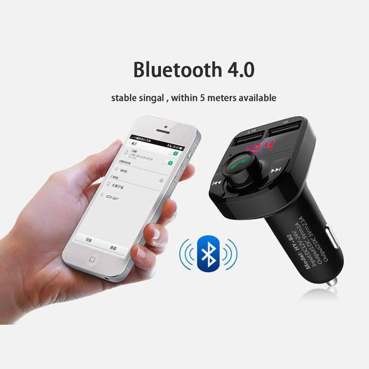 Dual Usb Car Charger Handsfree Bluetooth Car Kit Mp3 Player Car Fm Transmitter Wireless Fm Transmitter