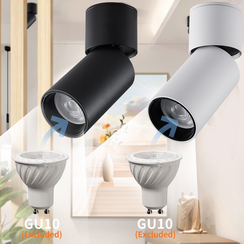 Adjustable LED Office Lights Cylinder Cob Spotlight Living Room Aluminum Surface Mounted Downlights for Home Hotel