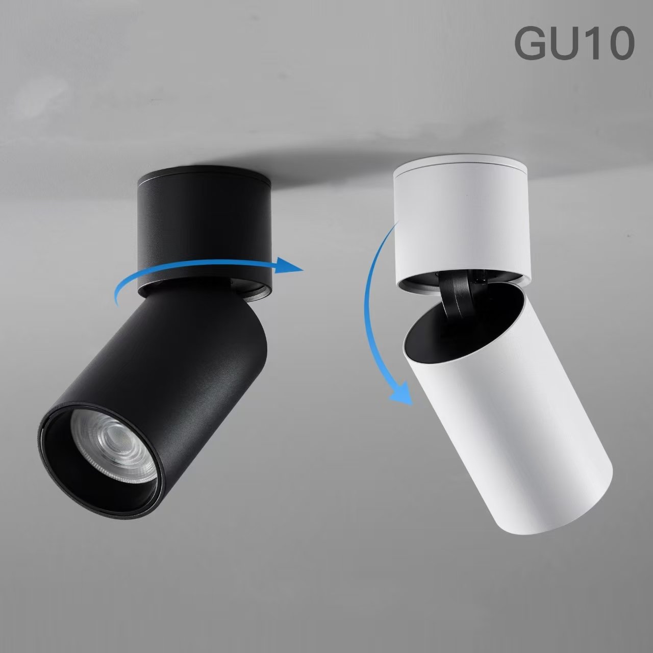 Adjustable LED Office Lights Cylinder Cob Spotlight Living Room Aluminum Surface Mounted Downlights for Home Hotel