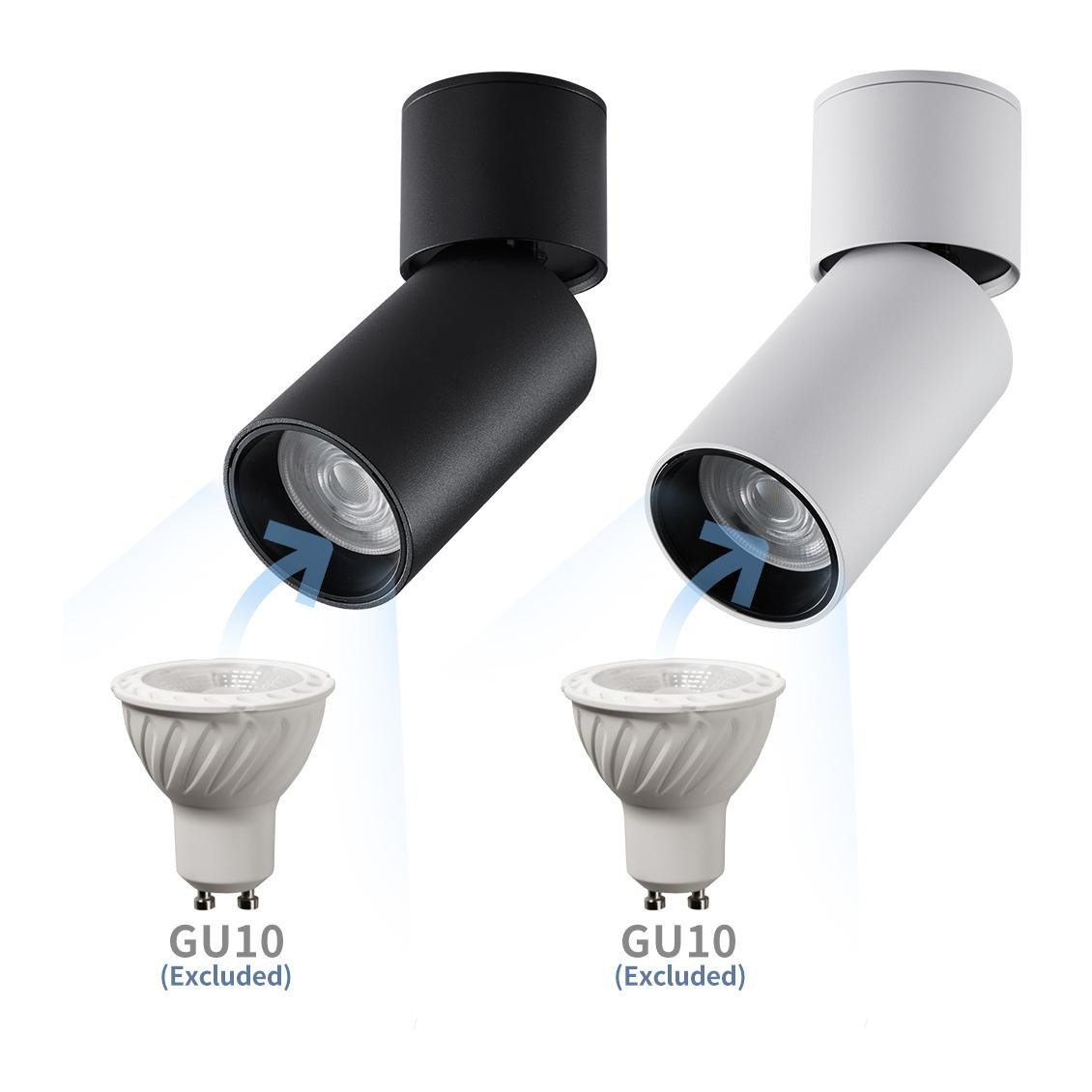 Adjustable LED Office Lights Cylinder Cob Spotlight Living Room Aluminum Surface Mounted Downlights for Home Hotel