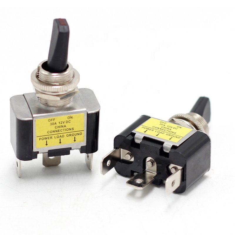Marine Car Automotive SPST Toggle Switch Control 12V 30A 3 Pin Heavy Duty Auto Toggle Switch LED Lighted for Marine Car